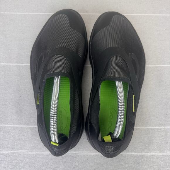 Men’s OOFOS OOmg Slip On Fibre Low Recovery Comfort Shoes Sneakers Black Gray 10 main image 10